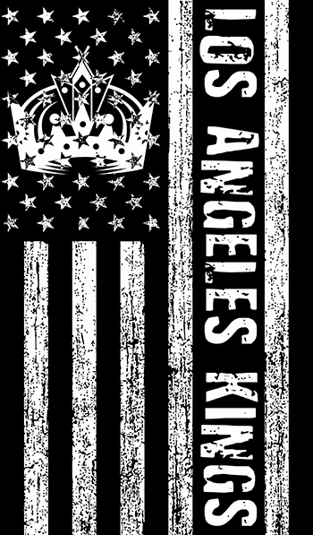 Los Angeles Kings Black And White American Flag logo vinyl decal